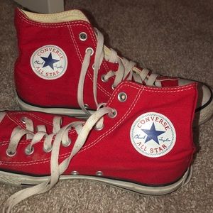 RED CONVERSE HIGH TOPS